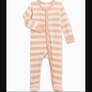 Colored Organics Striped Pink Kids One Piece, 18-24mths EUC